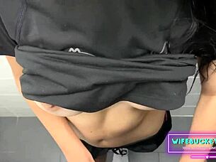 In a narrative twist, the amateur couple finds the empty gym perfect for their homemade passionate encounter.