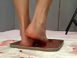 Peeing on Strawberries and Crushing Them with Beautiful Feet