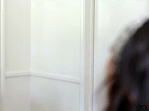 Lonely young woman touches older man inappropriately in private moment