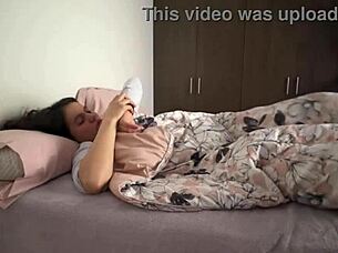 Two Colombian amateur babes got cozy in bed, groping and touching each other intimately until reaching orgasm.