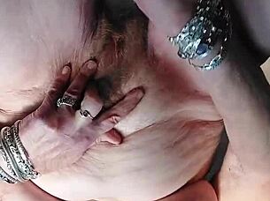 Hey, watch this hairy German granny use dildo and cucumber in her beaver fun! 🥒😉