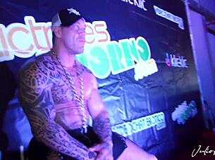 Teasing with a big cock ride in public outdoor thrill