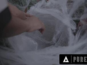 i feel so drained after ebony housewife august skye takes control in taboo threesome