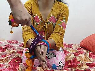 Indian desi girlfriend gets bent over outdoor fucking on ranch in deep cowgirl action.