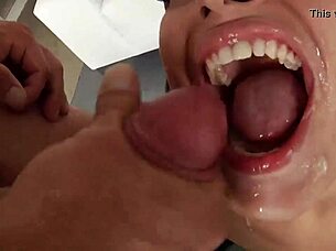 6 Loads Cum In Mouth Bukkake Gangbang