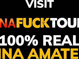 young latina with big ass rides amateur cock outdoors and gets facial cumshot