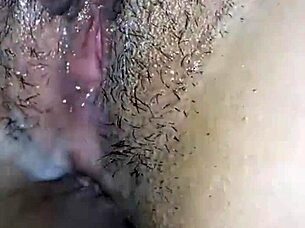 hairy pussy masturbates close up then gets shaved completely after orgasm 😈