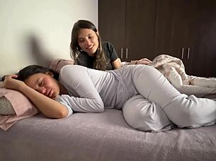 Two Colombian amateur babes got cozy in bed, groping and touching each other intimately until reaching orgasm.