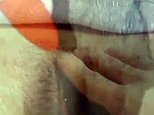 hairy pussy masturbates close up then gets shaved completely after orgasm 😈