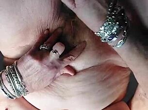 Hey, watch this hairy German granny use dildo and cucumber in her beaver fun! 🥒😉