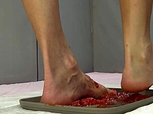 Peeing on Strawberries and Crushing Them with Beautiful Feet