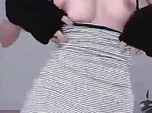 Hey, watch this cute Korean babe go solo and tease herself wildly