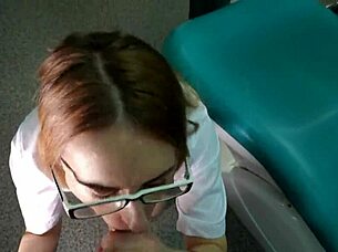 Doctor sucks patient dick during appointment leading to facial cumshot