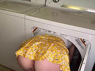 Redhead Slut Petite Gets Stuck In Dryer For Missionary And Cowgirl Tight Pussy Fuck