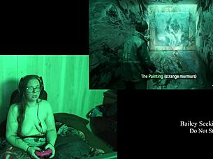 Naked Lake House Playthrough with Big Natural Tits Brunette BBW