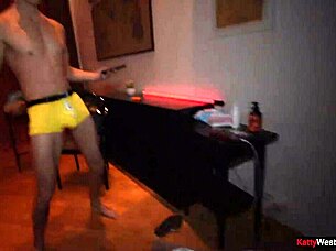 Private Sex Party with Rough Fucking Horny Brunette Cum Covered Facial