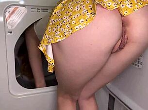Redhead Slut Petite Gets Stuck In Dryer For Missionary And Cowgirl Tight Pussy Fuck