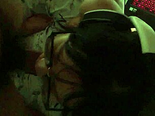 She casually gave a blowjob in the simple scene.