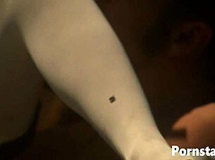 gorgeous olivia del rio in corset rides cock outdoors