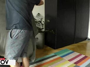 Naughty cheerleader zuzu sweet swallows matt and johnnys huge dicks in amateur group scene