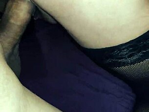 graceful sex with a beautiful slender milf in fishnet stockings