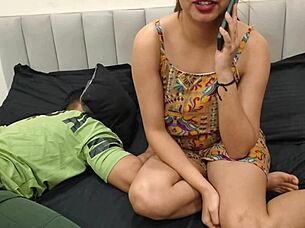 Wet Sensual Sex With Muscular Guy While Talking Dirty On Call With Boyfriend