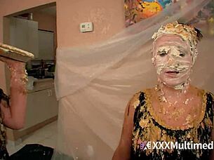 Blondes unleash messy wet chaos smoking and pieing each other in wild lesbian frenzy