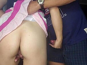 what's an 18 year old's accidental sex like during kinky shaved pussy rub and hot cumshot