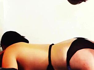 plump milf mystic with all natural big tits bends over doggystyle for rough interracial fucking from big black cock and takes cum on her curvy ass