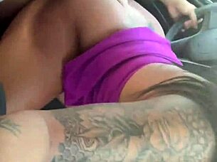 What A Sloppy Blowjob From This Whore Sucking Cock In Moving Uber!