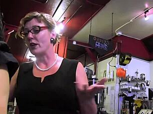 why is this stockinged busty woman fingering herself so intensely before grabbing that toy for ultimate pleasure?