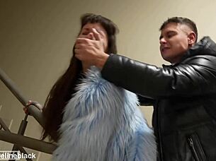 Muscular Stud Spies On Brunette Teen With Wet Pussy. They Fuck Hard Outdoor Then Continue Passionate Quickie At Home!