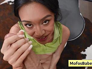 Can Petite Sexy Brunette Jade Kimiko Handle Sucking Huge Dick and Massive Balls from Charles Dera?