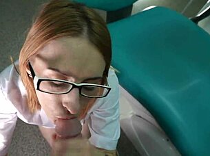 Doctor sucks patient dick during appointment leading to facial cumshot