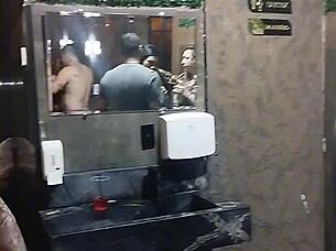 lene enjoyed the lively party and had a refreshing moment in the bathroom