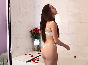 hot cute busty lesbian teens fuck and lick wet pussies in shower