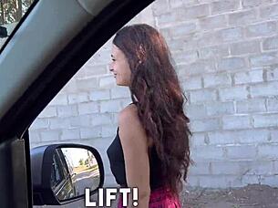 Picked Up A Hottie And Drove Her Home And Fucked Her On The Highway!