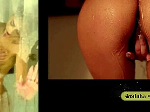 She's taking that steamy shower, showing off her big tits and big ass. The brazilian beauty teases the photographer with every move.