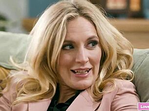 lesbian milf facesits bored young blonde with oral masturbation and tribbing in british style