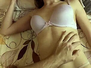 Hey, I woke her up with ass licking and tits massage for a quick missionary fuck