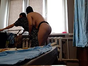 STRAPON FUCKING GIRLFRIEND'S BIG ASS HARD DOGGYSTYLE!