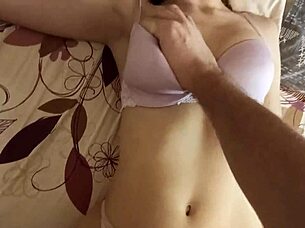 Hey, I woke her up with ass licking and tits massage for a quick missionary fuck