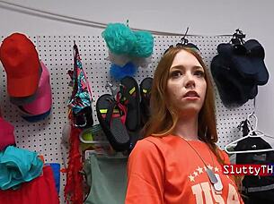 Petite Teen Gets Punished Rough In Office By Grandfather Figure For Stealing Flag In Garage Striptease Submission Scene