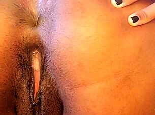 latina milf masturbates with dildo squirting from big ass and pussy