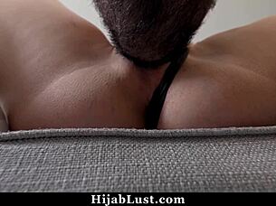 Hijab-Wearing Beauty Sucks Big Cock and Rides in Doggystyle with Shy Arab Friend