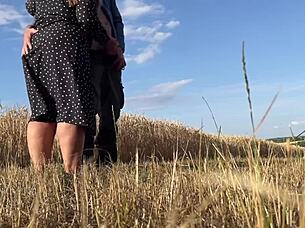 Why does mature bbw in sexy dress secretly make guy cum outdoors?