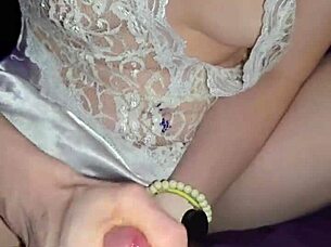 Milf handles cock with care and cleans up