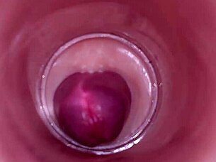 Watch this deep male ejaculation captured inside with internal camera
