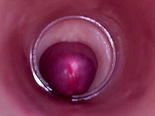 Watch this deep male ejaculation captured inside with internal camera