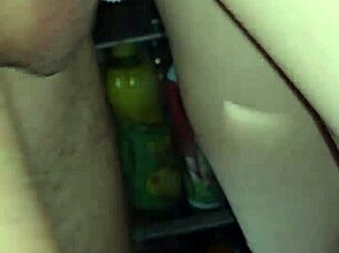 Wife Squirting Orgasm From Messy Kitchen Fucking Ending In Dripping Creampie